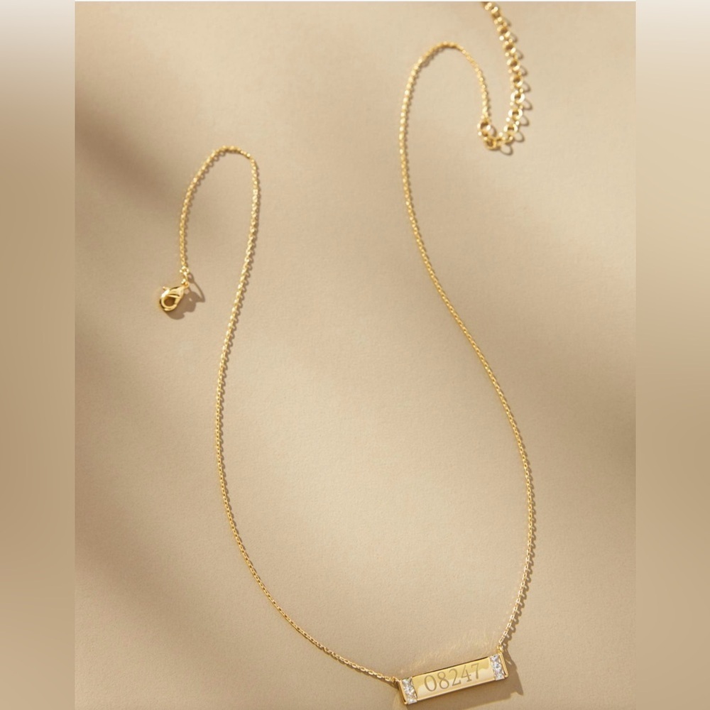 NWT  Zip Code Dog Tag Necklace
